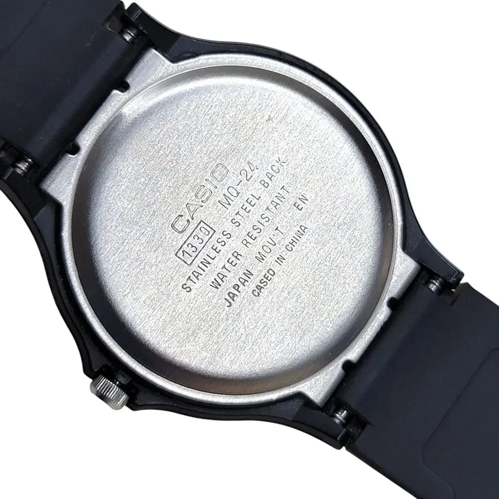 Casio MQ-24 MQ24-7B Classic Unisex Analog Quartz Watch White Dial Black Resin